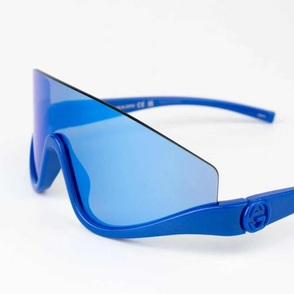 NEW Gucci GG1650S 010 Blue Mirror Unisex Shield Mask Sunglasses GG 1650S